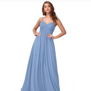 Azazie Shannon Bridesmaid Dress- size A4- steel blue